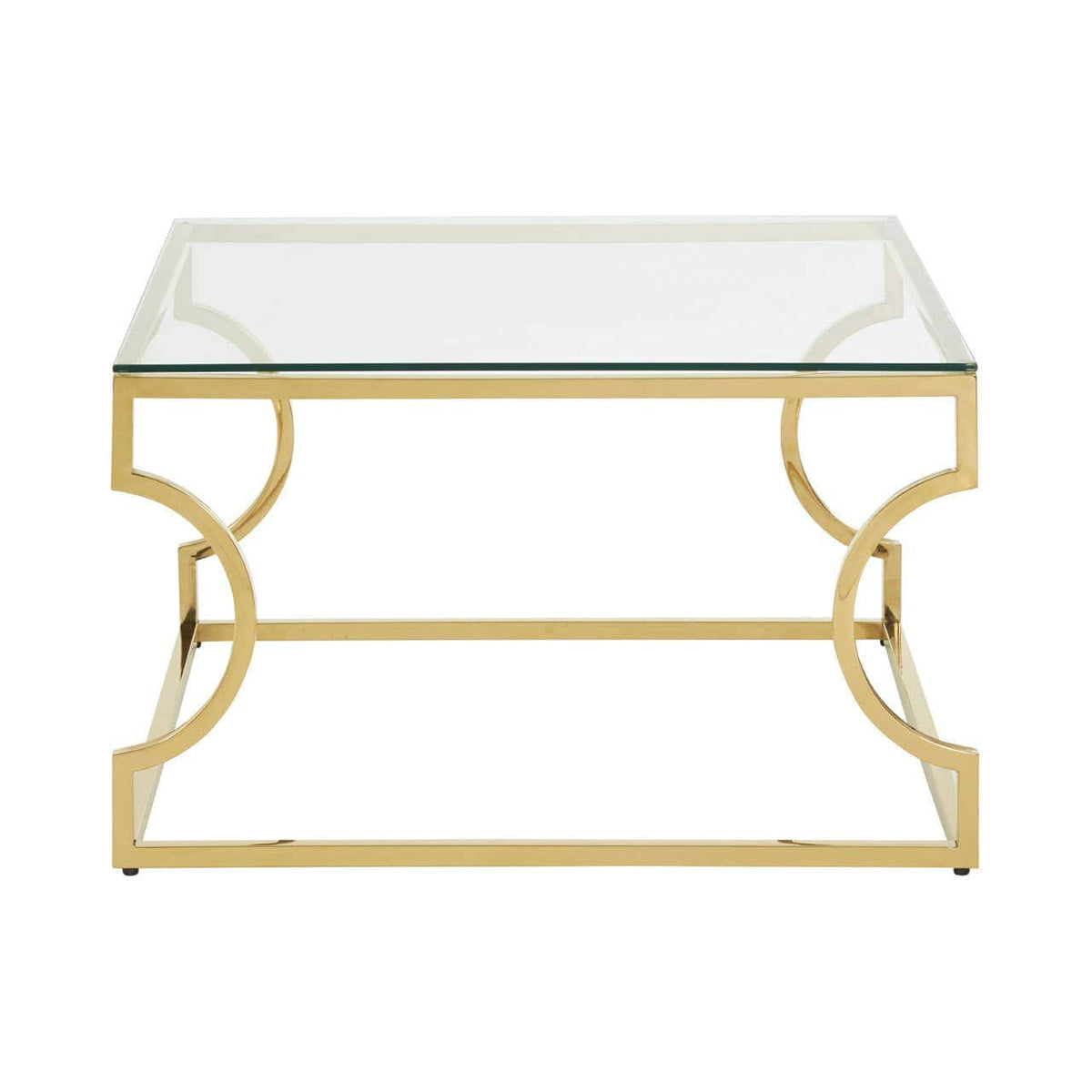 Noosa & Co. Living Allure Tempered Glass Curved Frame Coffee Table House of Isabella UK