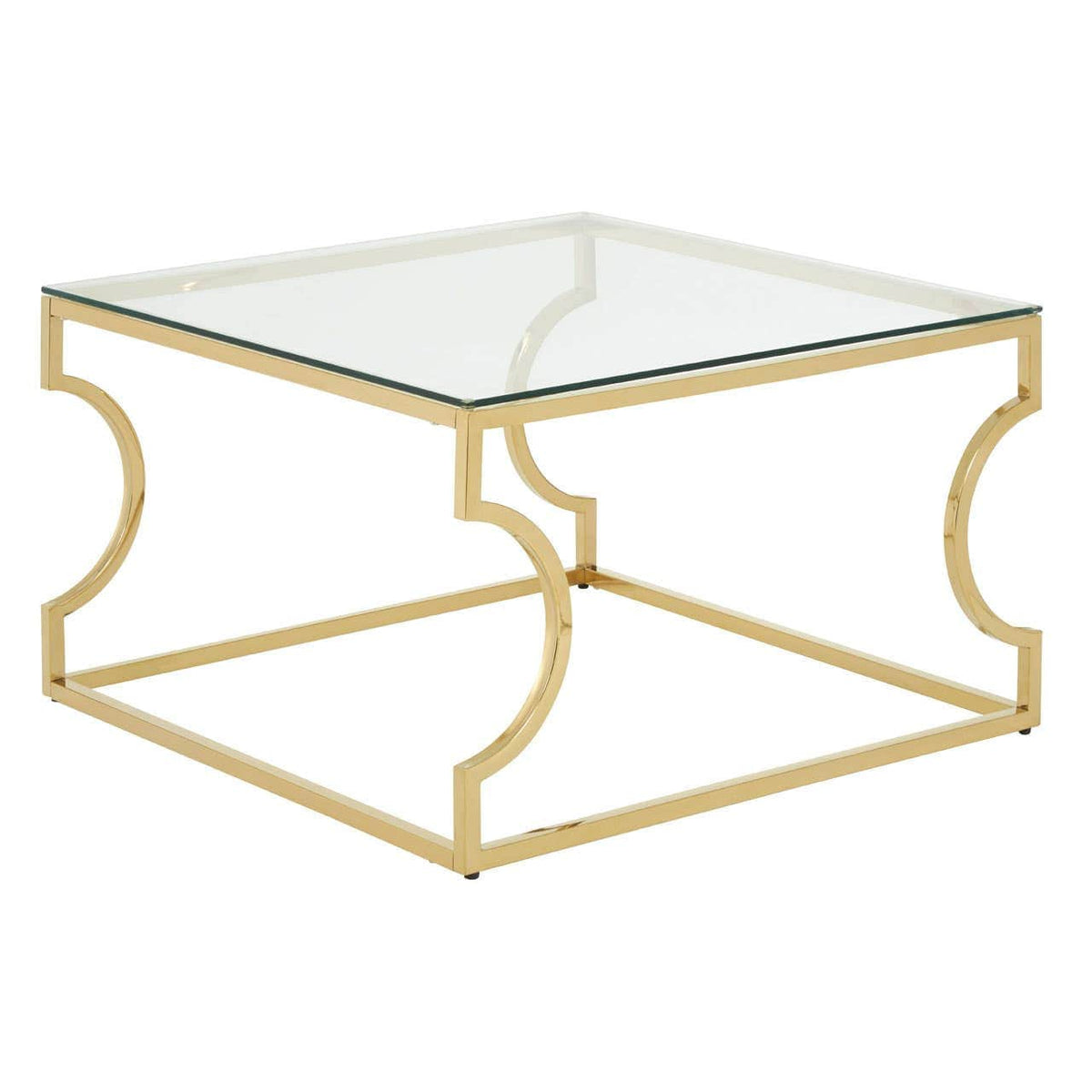 Noosa & Co. Living Allure Tempered Glass Curved Frame Coffee Table House of Isabella UK