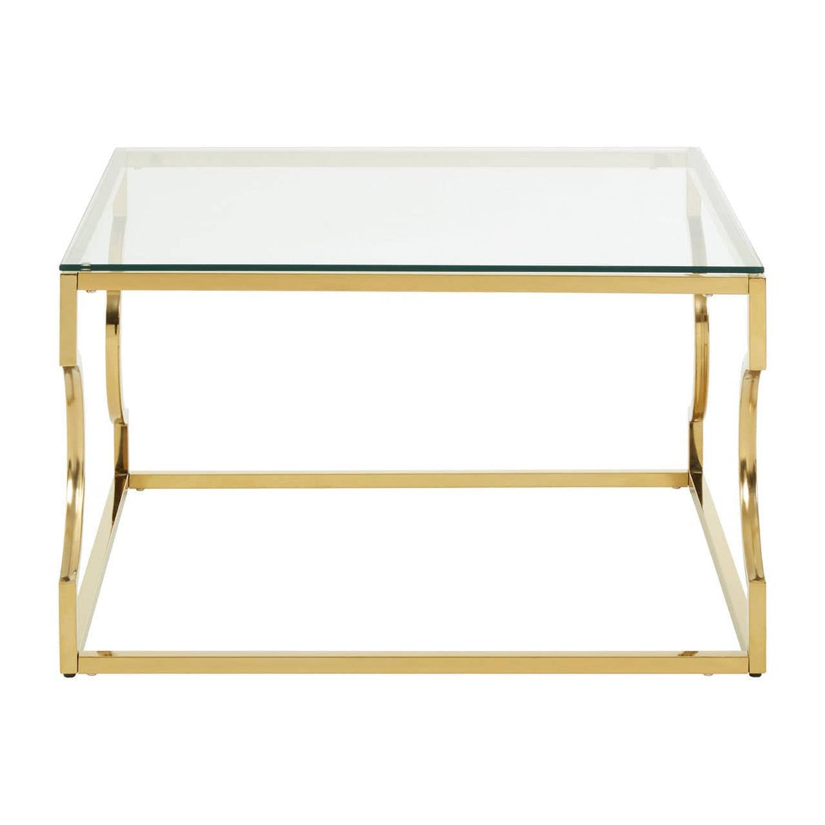 Noosa & Co. Living Allure Tempered Glass Curved Frame Coffee Table House of Isabella UK