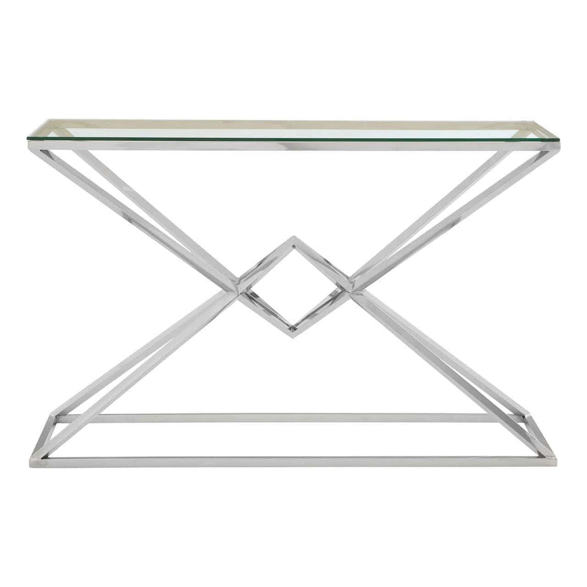 Noosa & Co. Living Allure Tempered Glass Rectangular Console Table House of Isabella UK