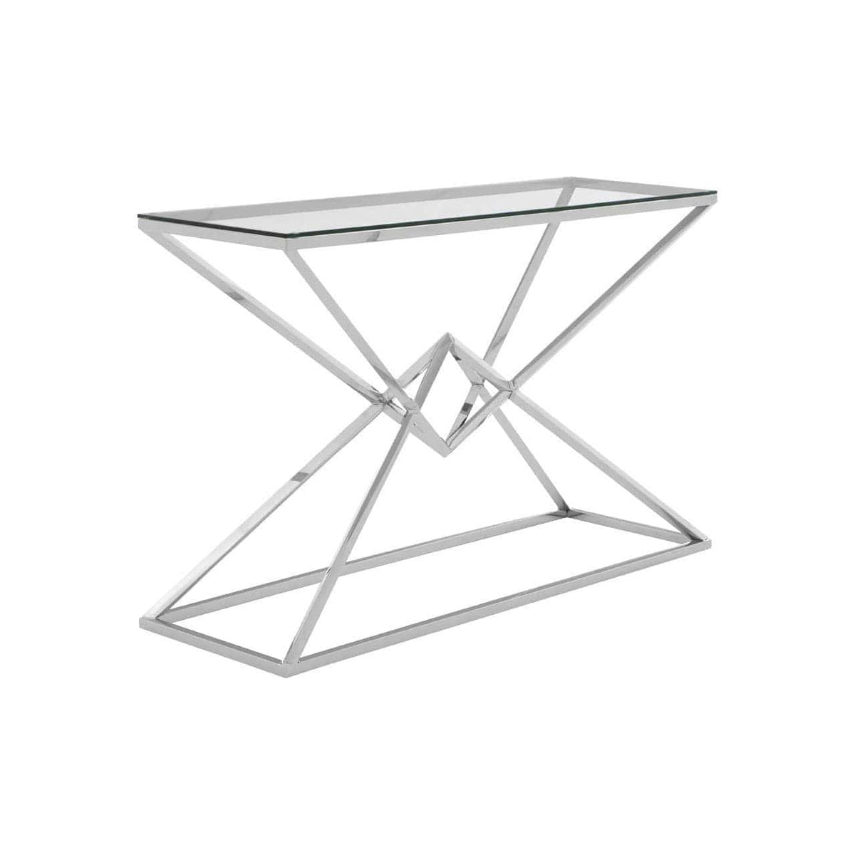 Noosa & Co. Living Allure Tempered Glass Rectangular Console Table House of Isabella UK