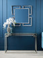 Noosa & Co. Living Allure Tempered Glass Silver Finish Console Table House of Isabella UK