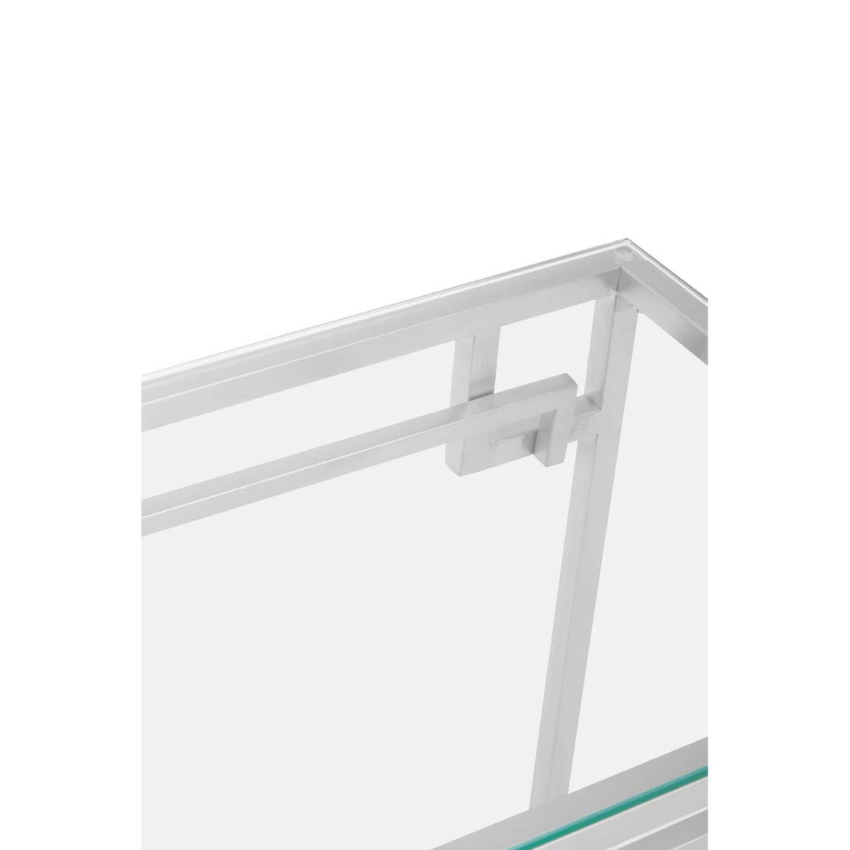 Noosa & Co. Living Allure Tempered Glass Silver Finish Console Table House of Isabella UK