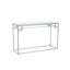 Noosa & Co. Living Allure Tempered Glass Silver Finish Console Table House of Isabella UK