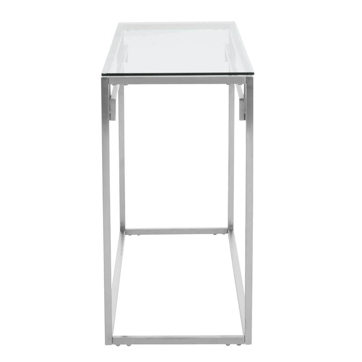 Noosa & Co. Living Allure Tempered Glass Silver Finish Console Table House of Isabella UK