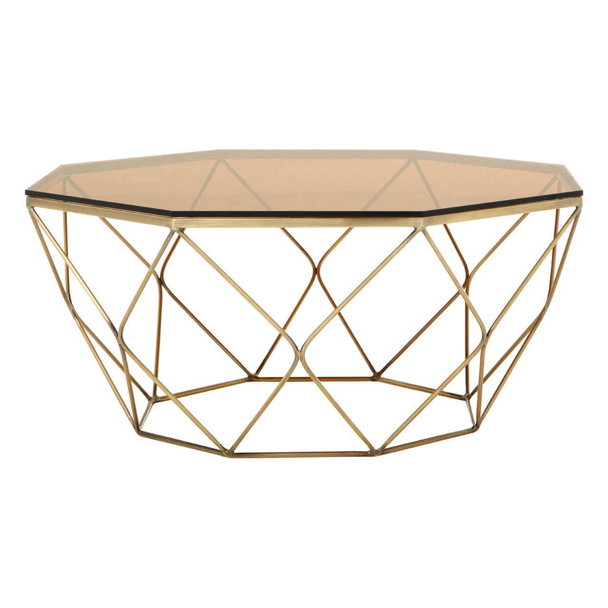 Alustre Brushed Bronze Tapered Coffee Table.