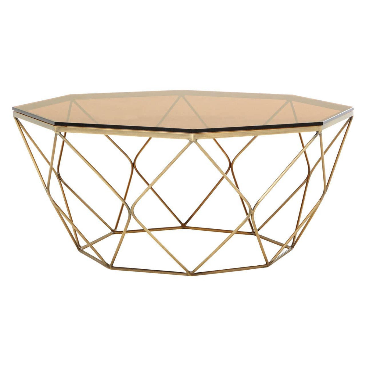 Alustre Brushed Bronze Tapered Coffee Table.