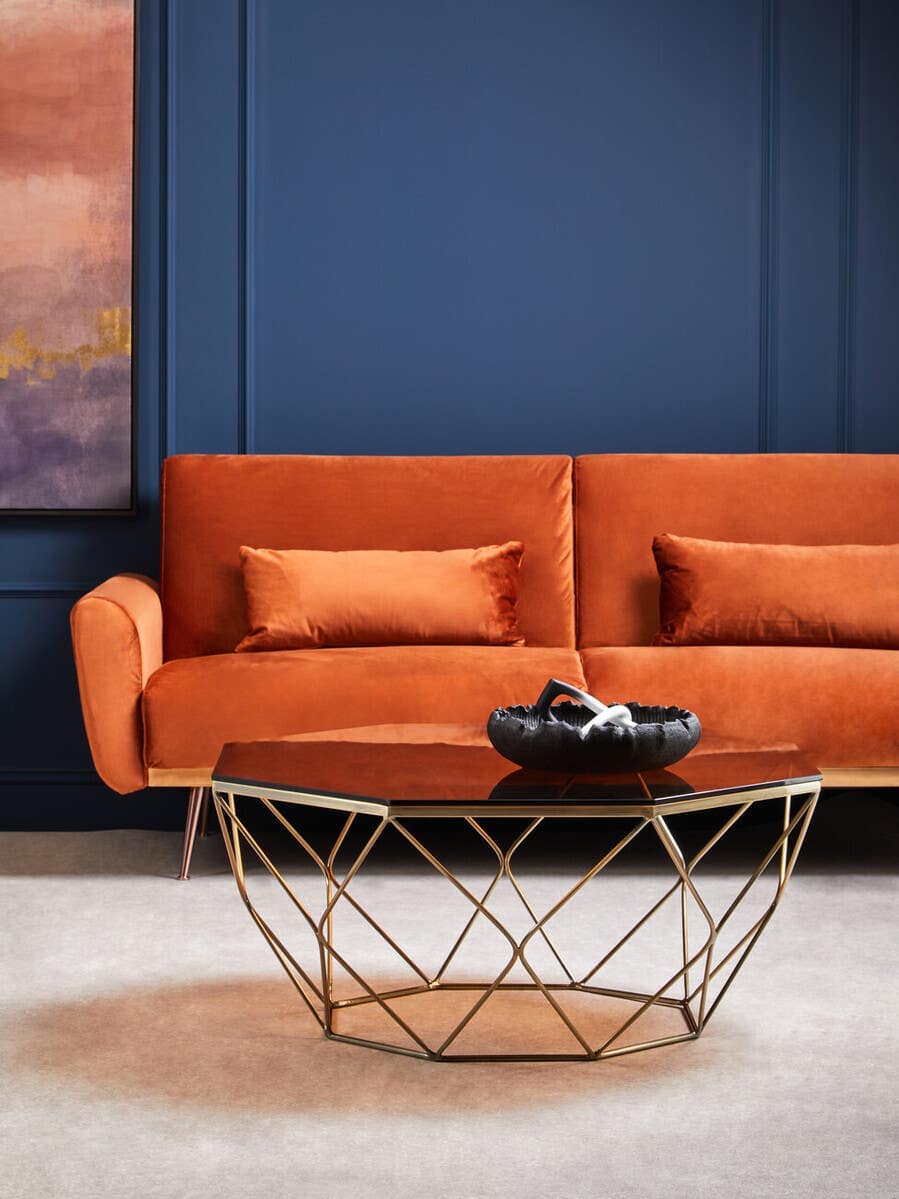 Alustre Brushed Bronze Tapered Coffee Table.