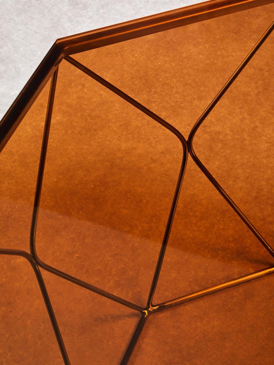 Alustre Brushed Bronze Tapered Coffee Table.