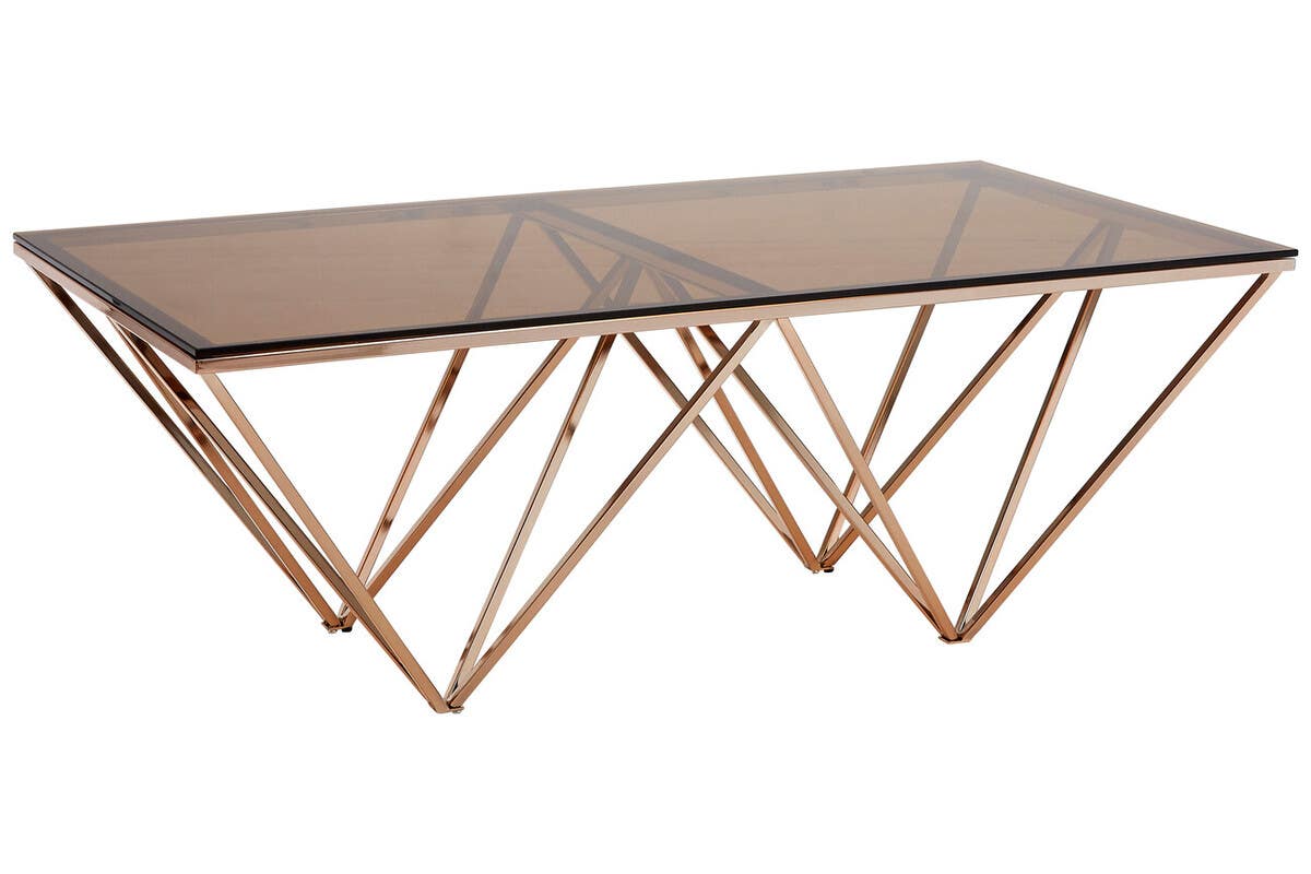 Noosa & Co. Living Alustre Champagne Metal Prismatic Legs Coffee Table House of Isabella UK