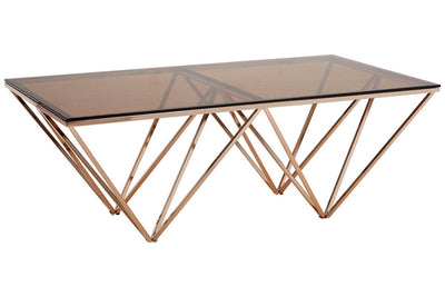 Noosa & Co. Living Alustre Champagne Metal Prismatic Legs Coffee Table House of Isabella UK