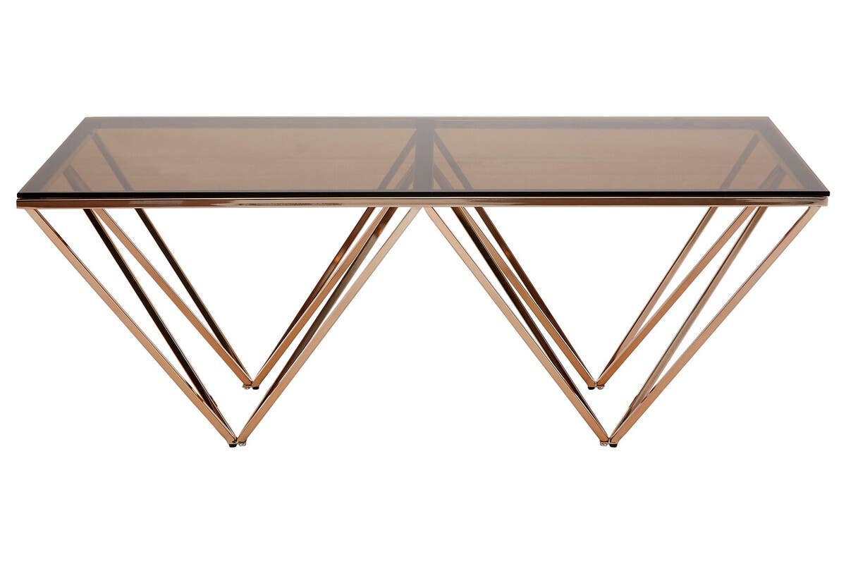 Noosa & Co. Living Alustre Champagne Metal Prismatic Legs Coffee Table House of Isabella UK