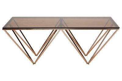 Noosa & Co. Living Alustre Champagne Metal Prismatic Legs Coffee Table House of Isabella UK