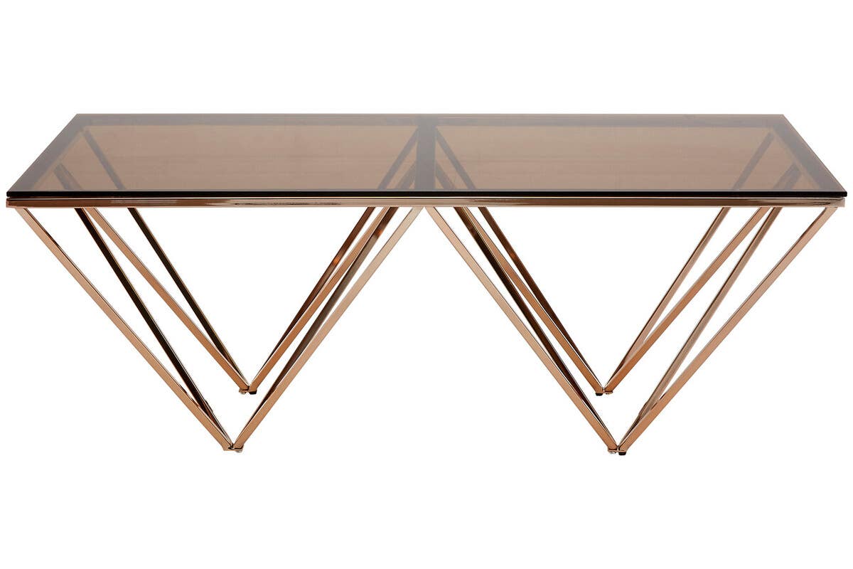 Noosa & Co. Living Alustre Champagne Metal Prismatic Legs Coffee Table House of Isabella UK