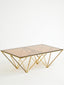 Alustre Champagne Metal Prismatic Legs Coffee Table.
