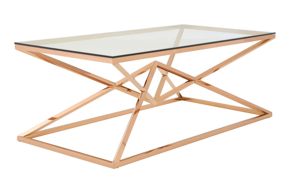 Noosa & Co. Living Alustre Corseted Rose Gold Coffee Table House of Isabella UK