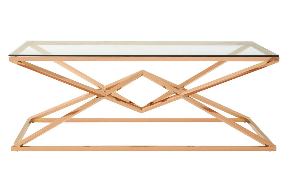 Noosa & Co. Living Alustre Corseted Rose Gold Coffee Table House of Isabella UK