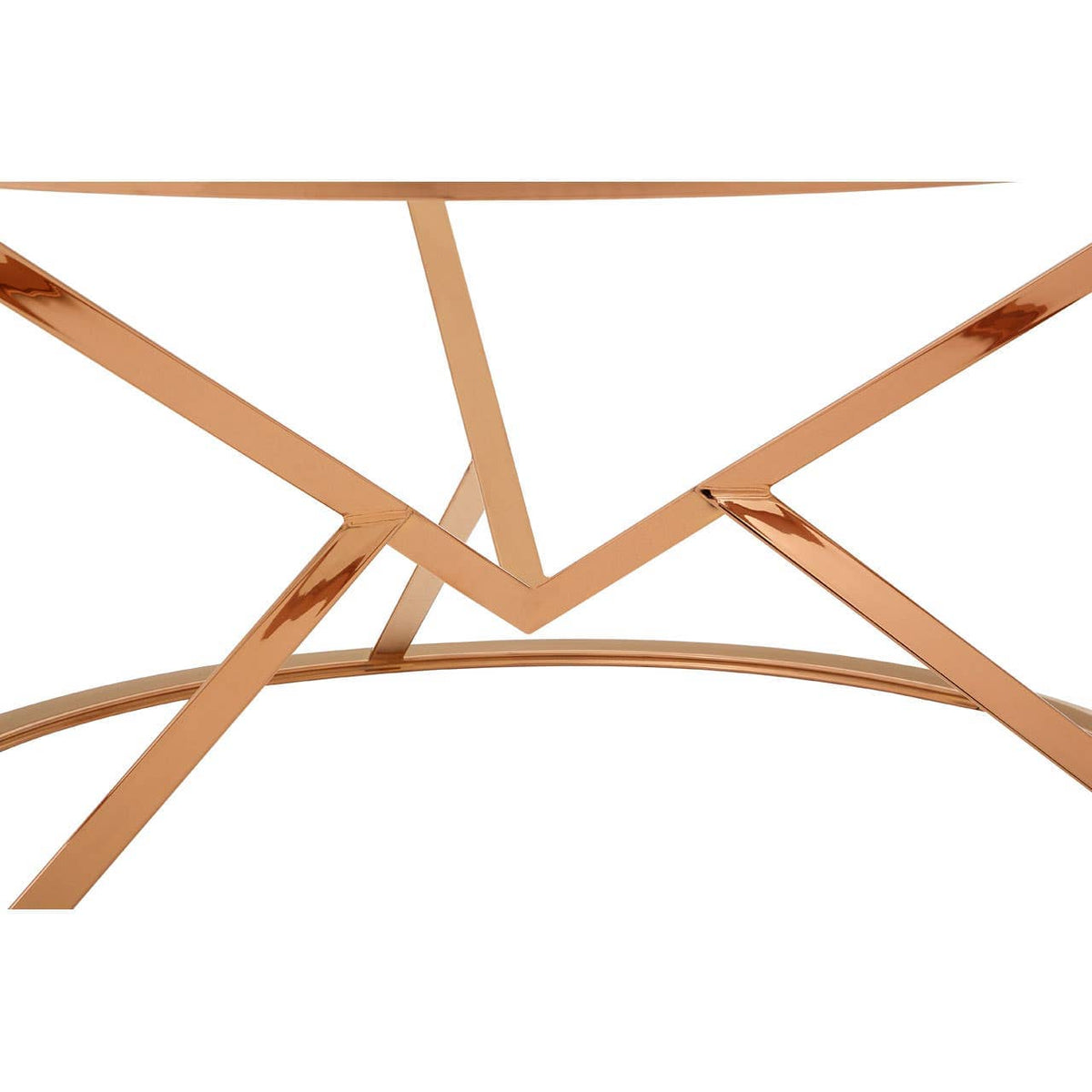 Alustre Corseted Round Rose Gold Coffee Table.