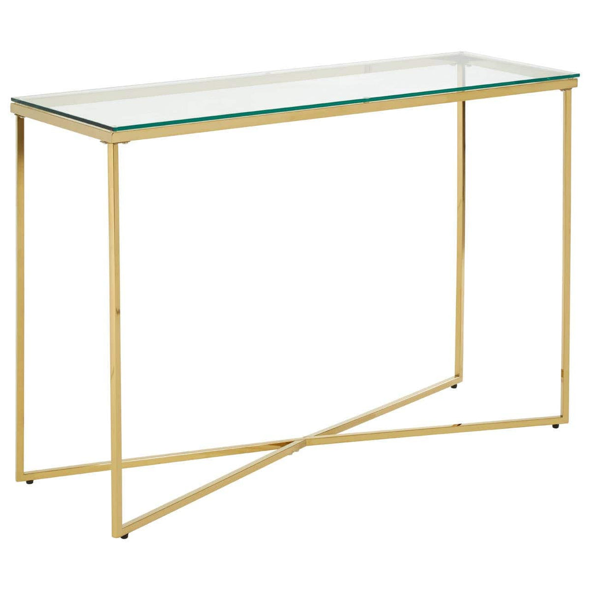Alustre Cross Base Console Table.