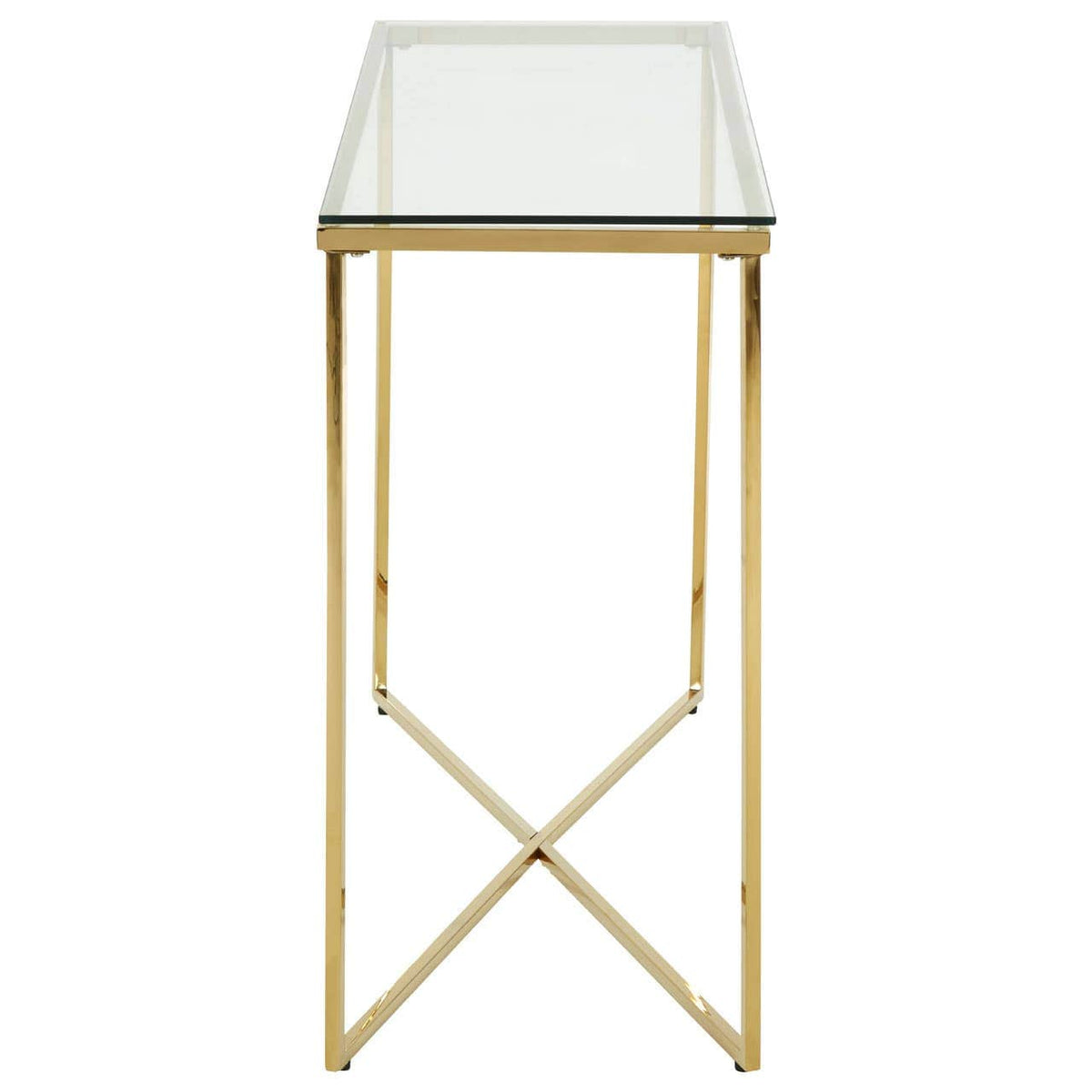 Alustre Cross Base Console Table.
