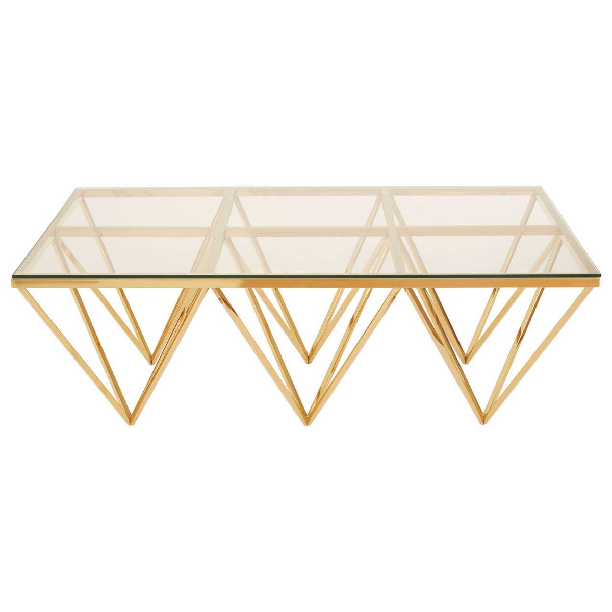 Alustre Gold Prismatic Coffee Table.