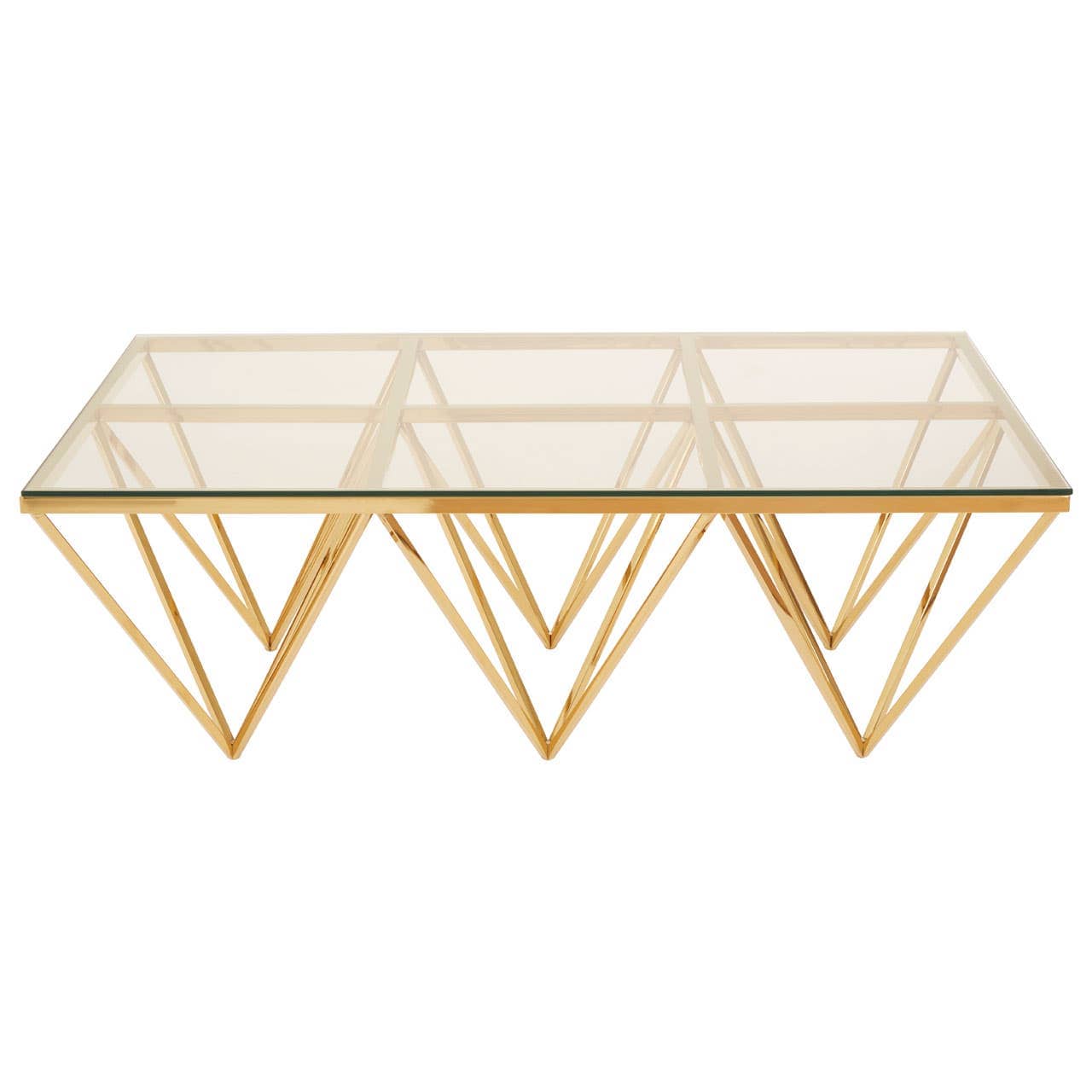 Noosa & Co. Living Alustre Gold Prismatic Coffee Table House of Isabella UK