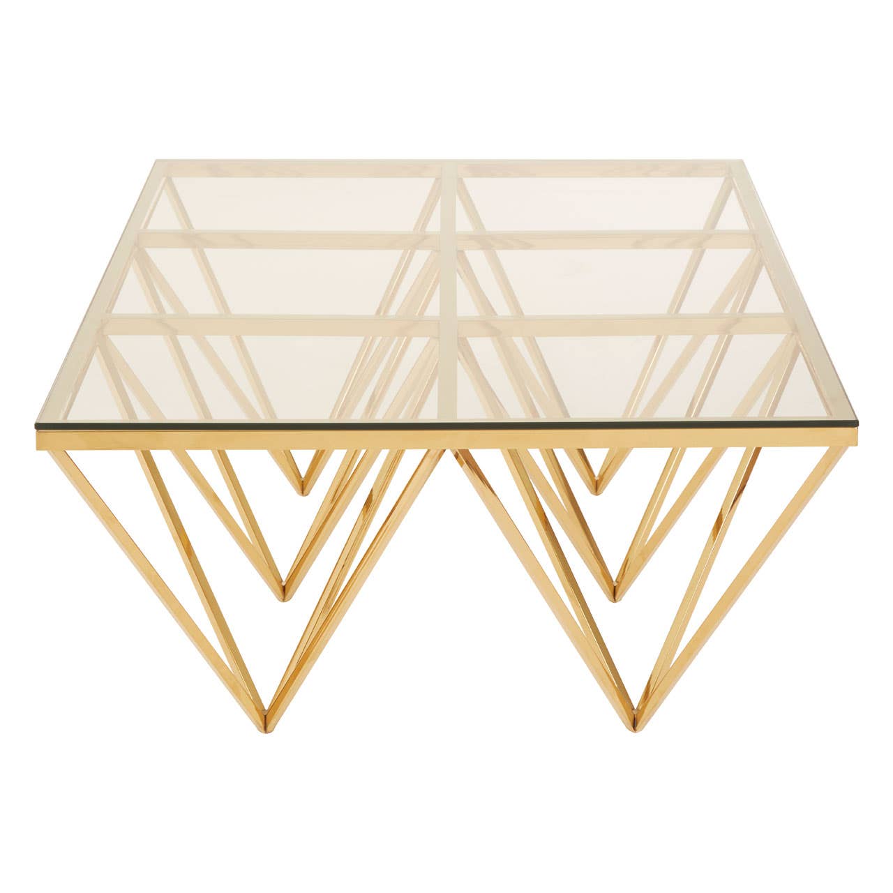 Noosa & Co. Living Alustre Gold Prismatic Coffee Table House of Isabella UK