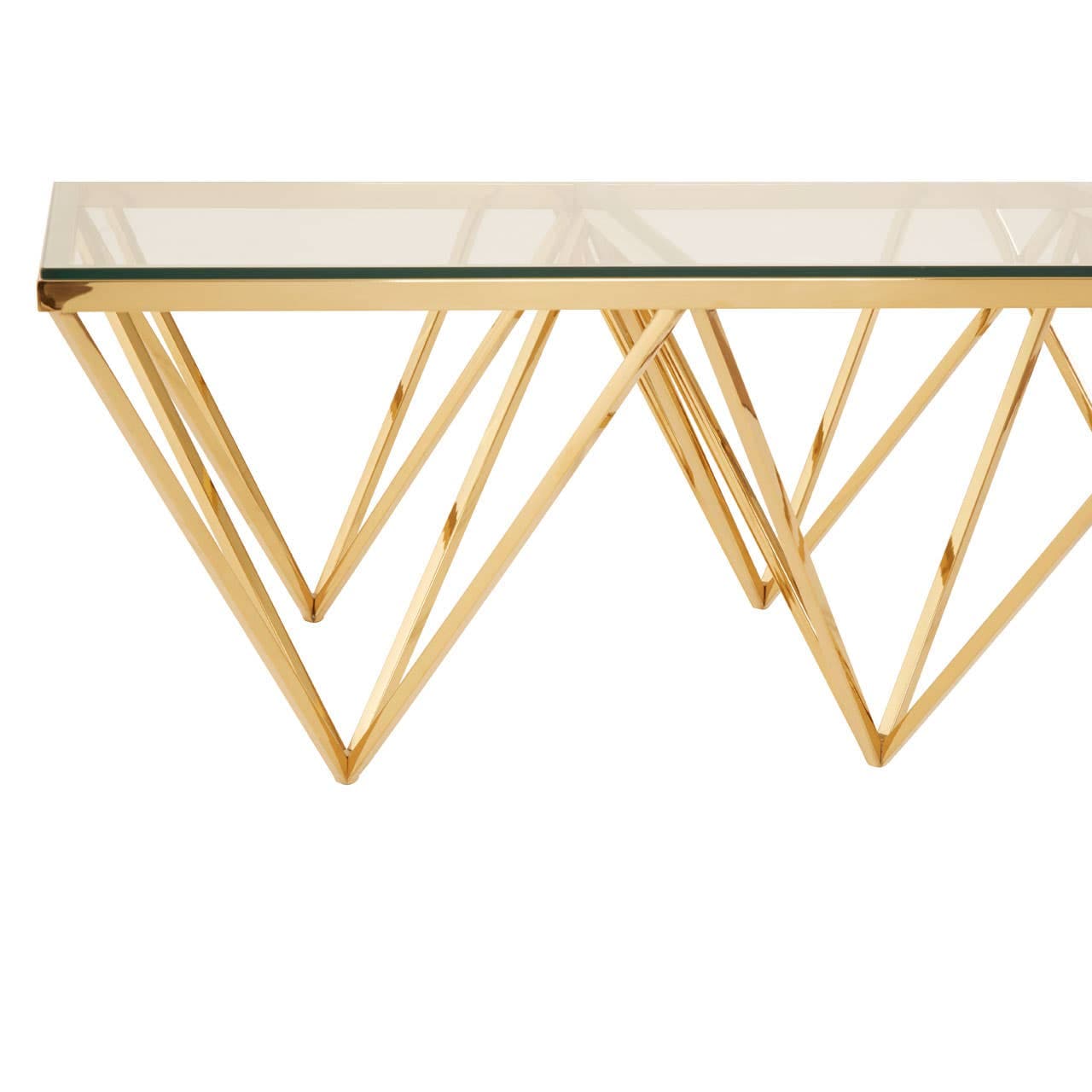 Noosa & Co. Living Alustre Gold Prismatic Coffee Table House of Isabella UK