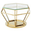 Alustre Large Gold Finish Diamond End Table.