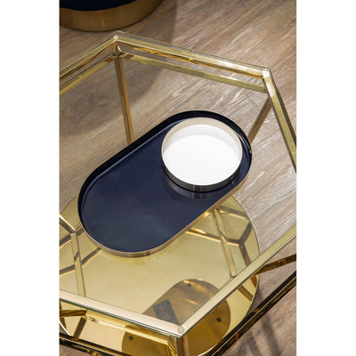 Noosa & Co. Living Alustre Large Gold Finish Diamond End Table House of Isabella UK