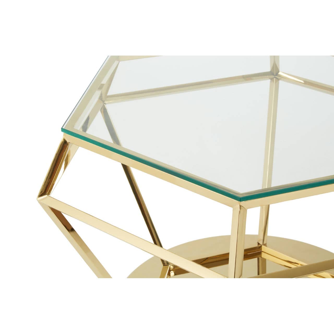 Noosa & Co. Living Alustre Large Gold Finish Diamond End Table House of Isabella UK