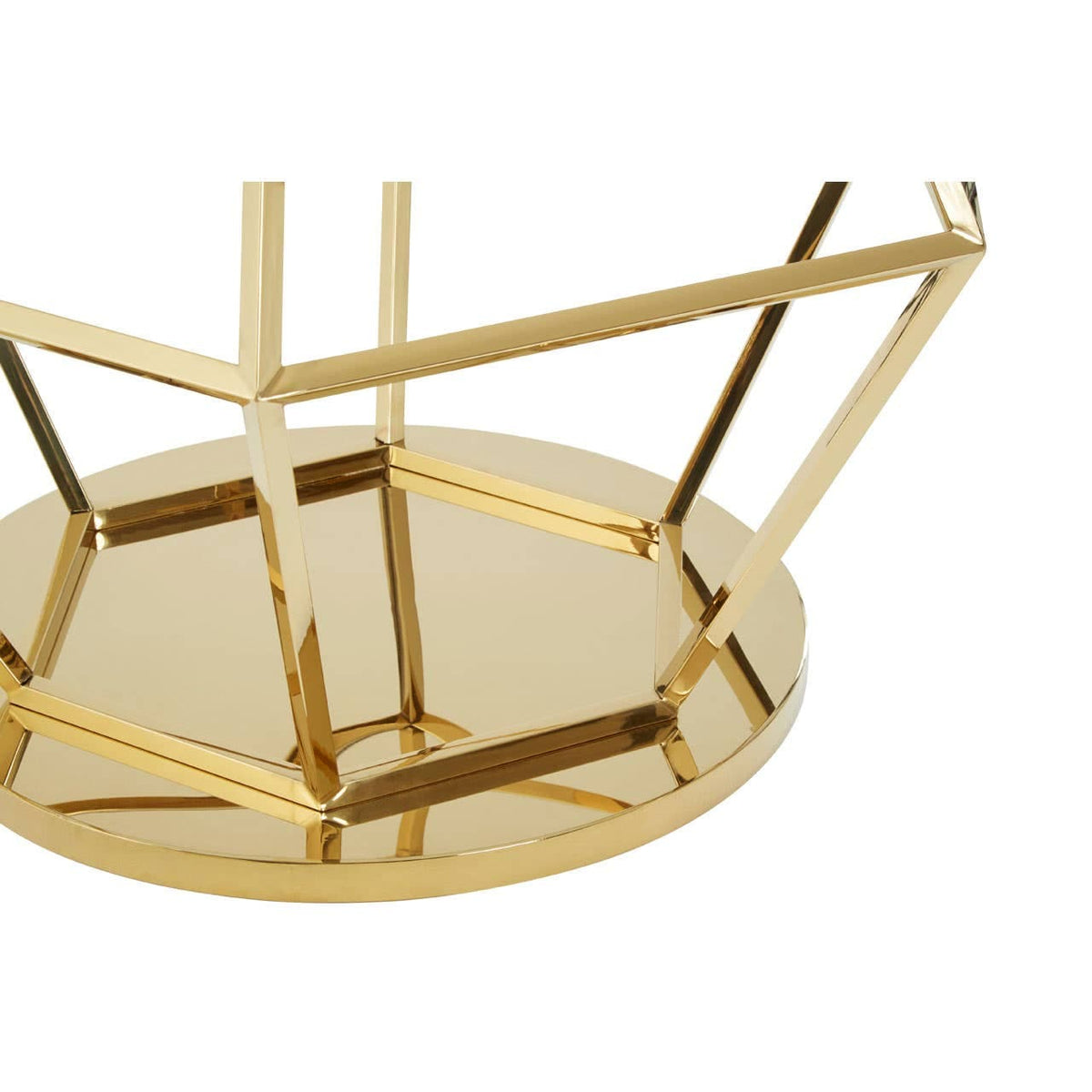 Alustre Large Gold Finish Diamond End Table.