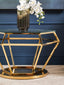 Alustre Large Gold Finish Diamond End Table.