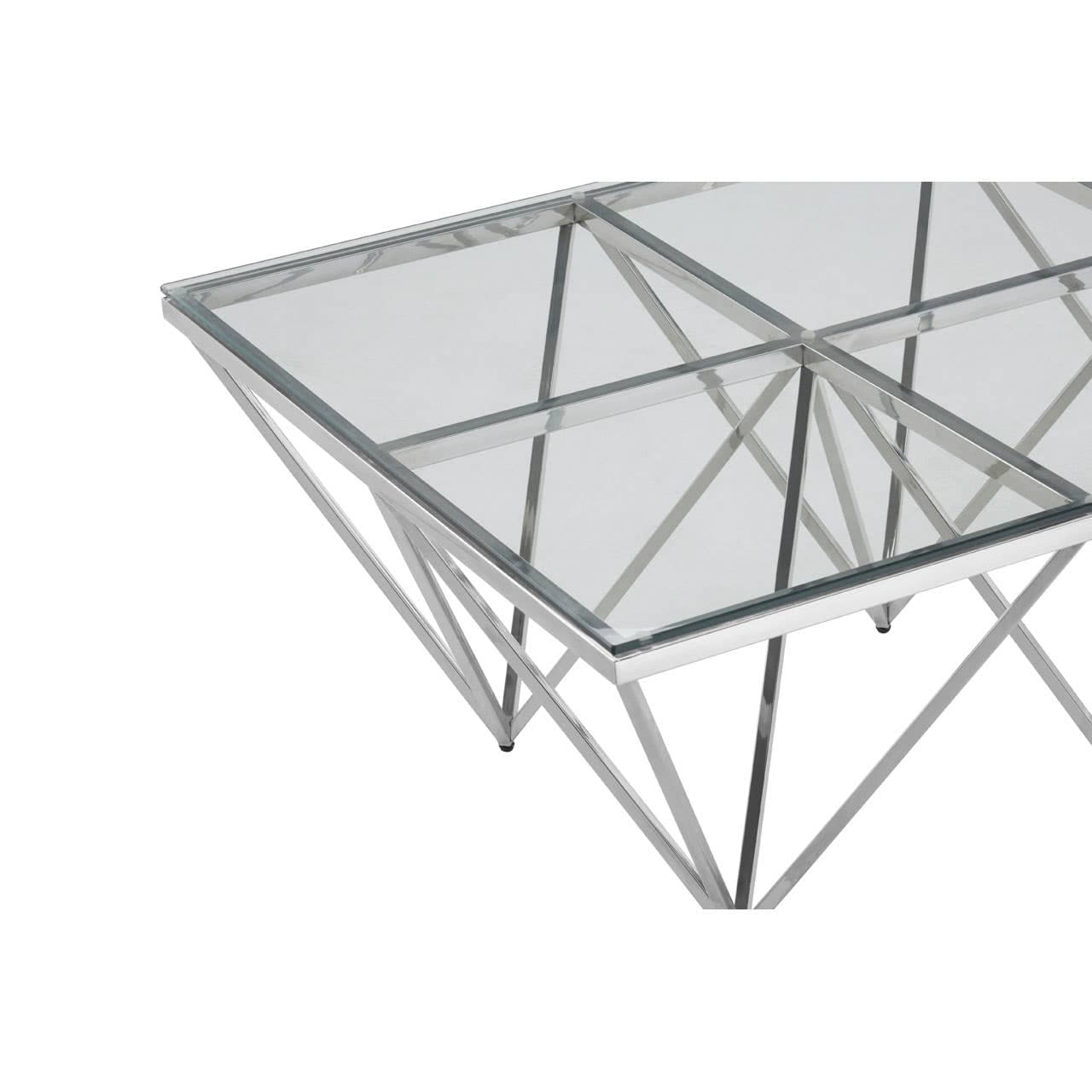 Noosa & Co. Living Alustre Prismatic Silver Base Coffee Table House of Isabella UK