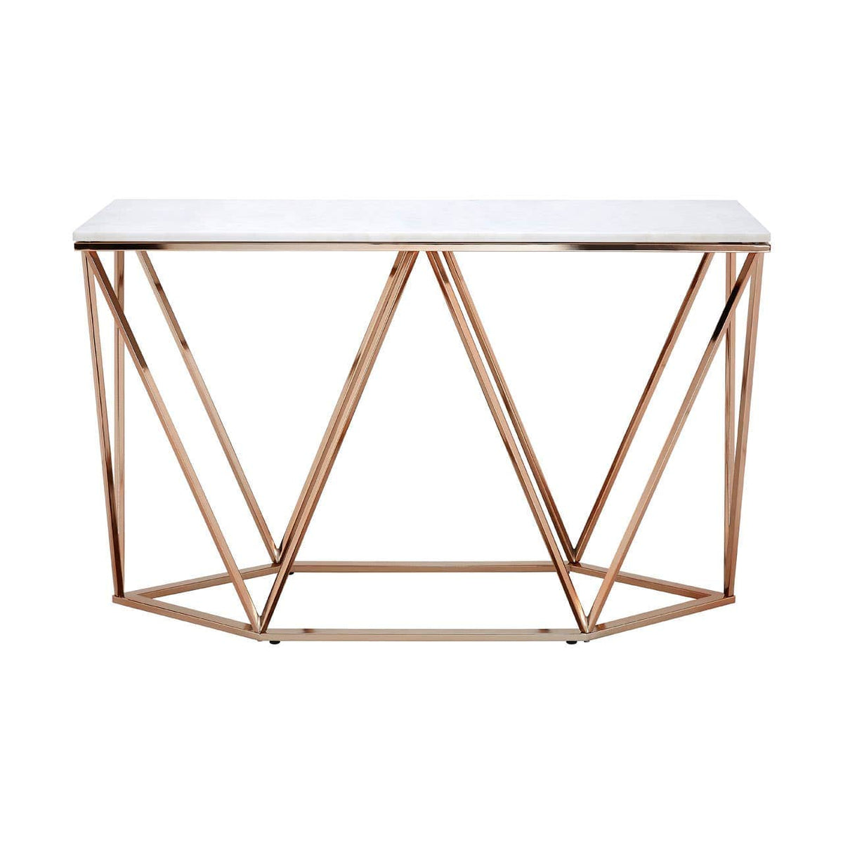 Alustre Rectangular Champagne Console Table.