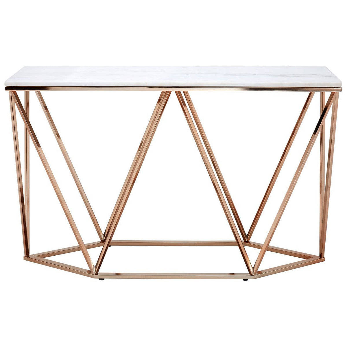 Alustre Rectangular Champagne Console Table.