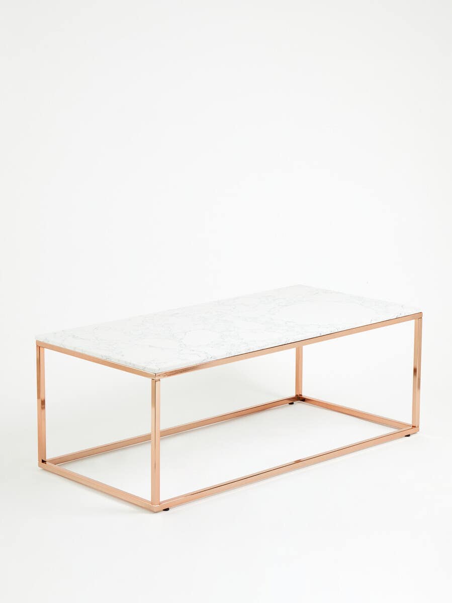 Noosa & Co. Living Alustre Rectangular White Marble Coffee Table House of Isabella UK