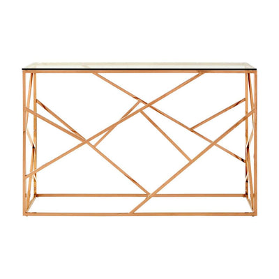 Noosa & Co. Living Alustre Rose Gold Geometric Console Table House of Isabella UK