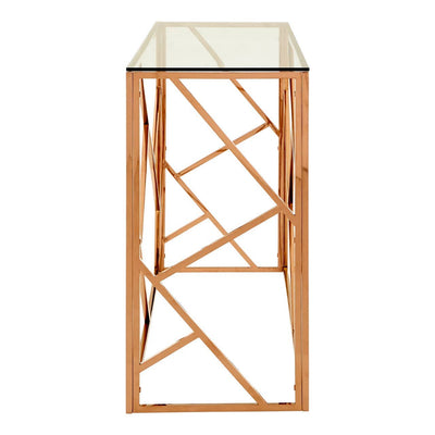 Noosa & Co. Living Alustre Rose Gold Geometric Console Table House of Isabella UK