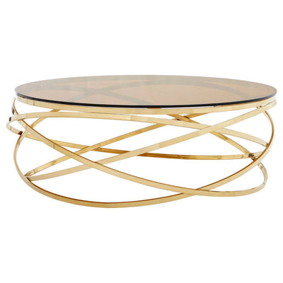 Noosa & Co. Living Alustre Round Champagne Base Coffee Table House of Isabella UK