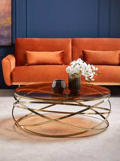 Noosa & Co. Living Alustre Round Champagne Base Coffee Table House of Isabella UK