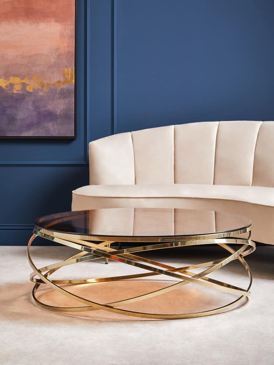 Noosa & Co. Living Alustre Round Champagne Base Coffee Table House of Isabella UK