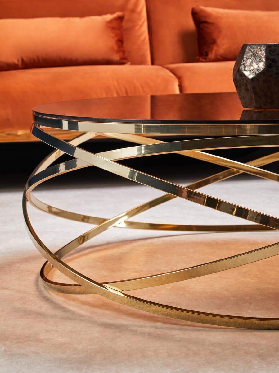 Noosa & Co. Living Alustre Round Champagne Base Coffee Table House of Isabella UK