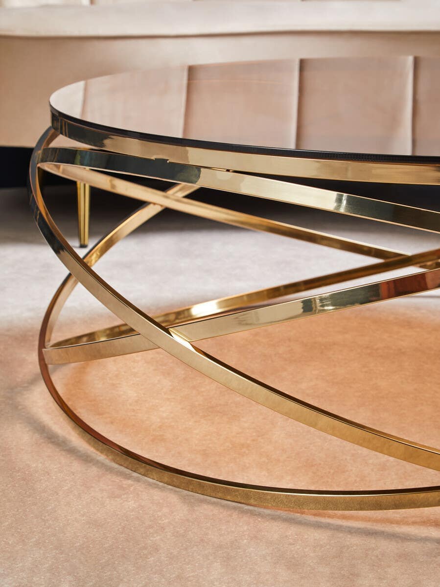 Noosa & Co. Living Alustre Round Champagne Base Coffee Table House of Isabella UK