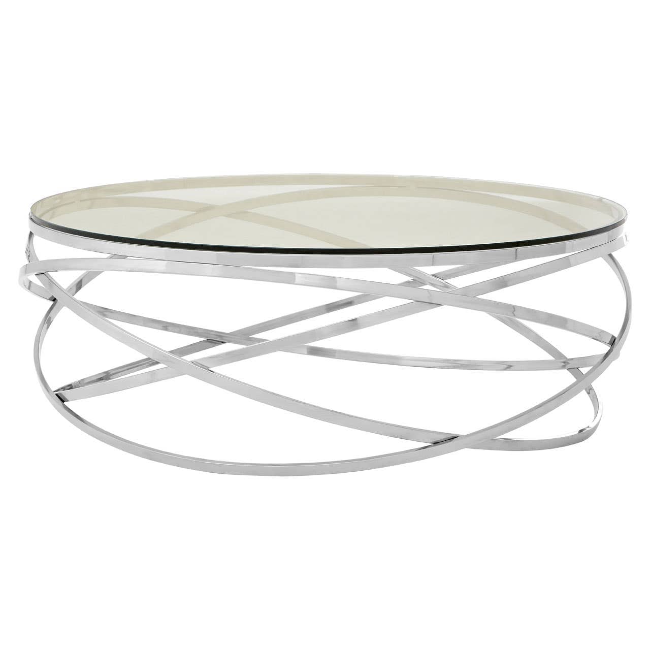 Noosa & Co. Living Alustre Round Silver Swirl Base Coffee Table House of Isabella UK