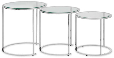 Noosa & Co. Living Alustre Set Of 3 Silver Nesting Tables House of Isabella UK