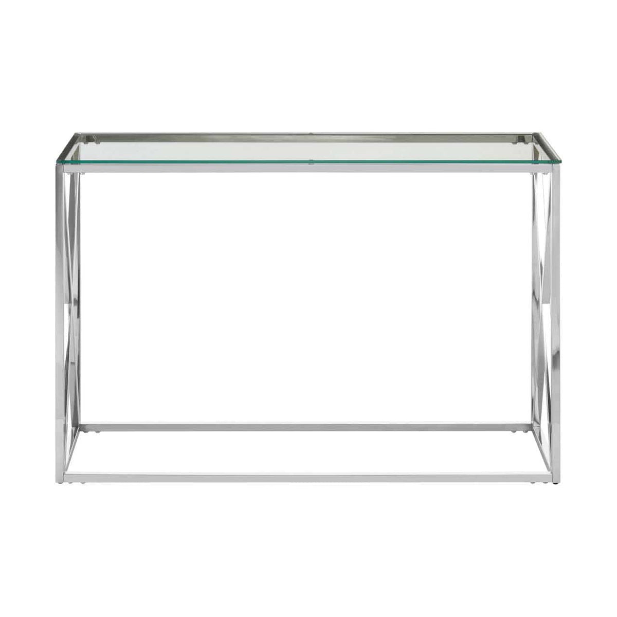 Alustre Silver Cross Design Console Table.