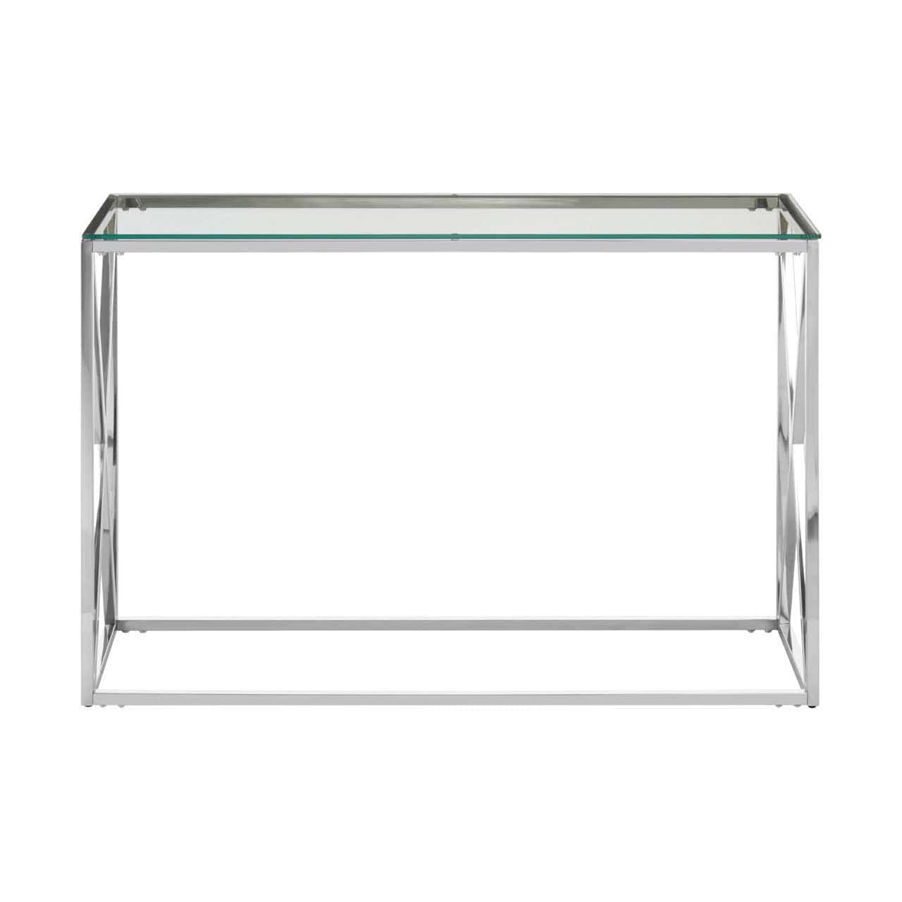 Noosa & Co. Living Alustre Silver Cross Design Console Table House of Isabella UK