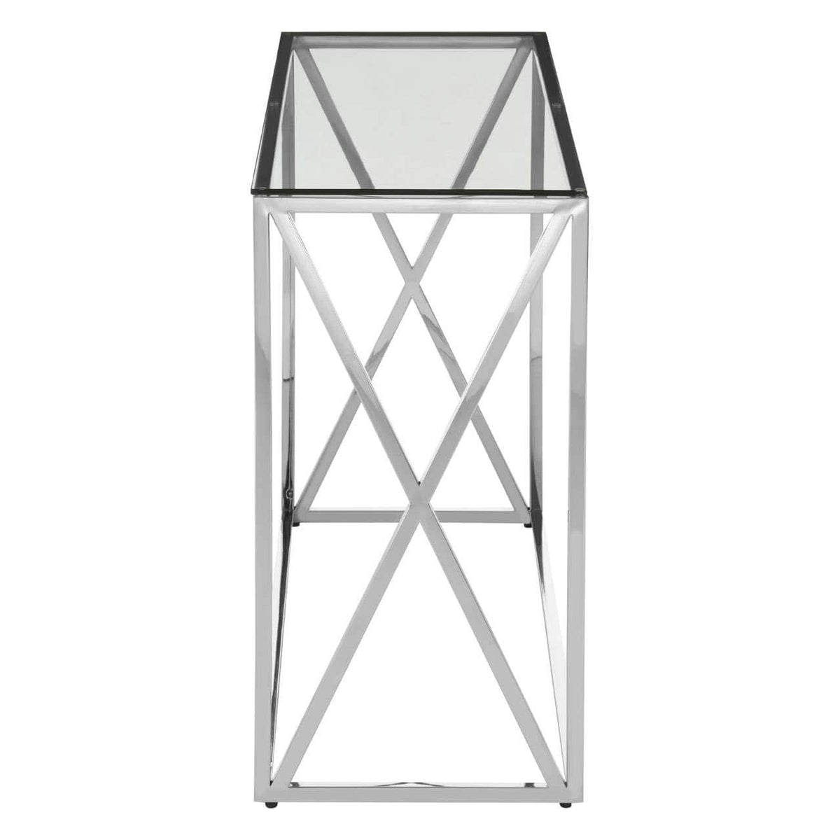 Alustre Silver Cross Design Console Table.