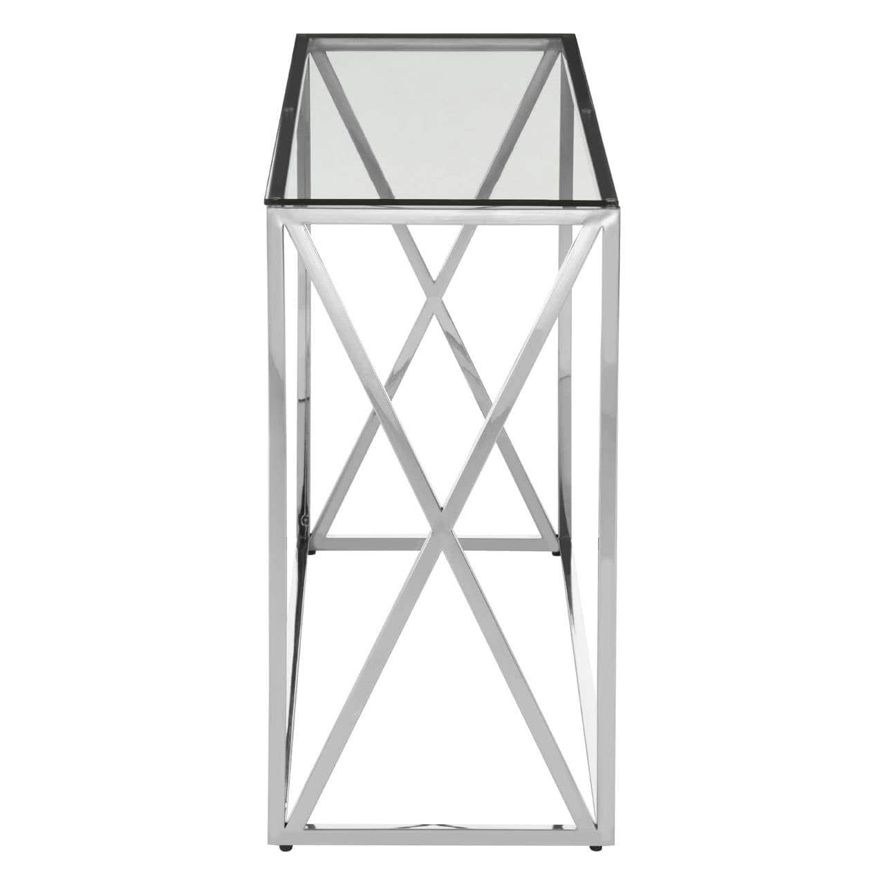 Noosa & Co. Living Alustre Silver Cross Design Console Table House of Isabella UK